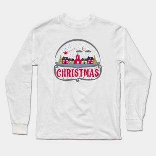 Christmas Snow Globe with Town Essential Long Sleeve T-Shirt